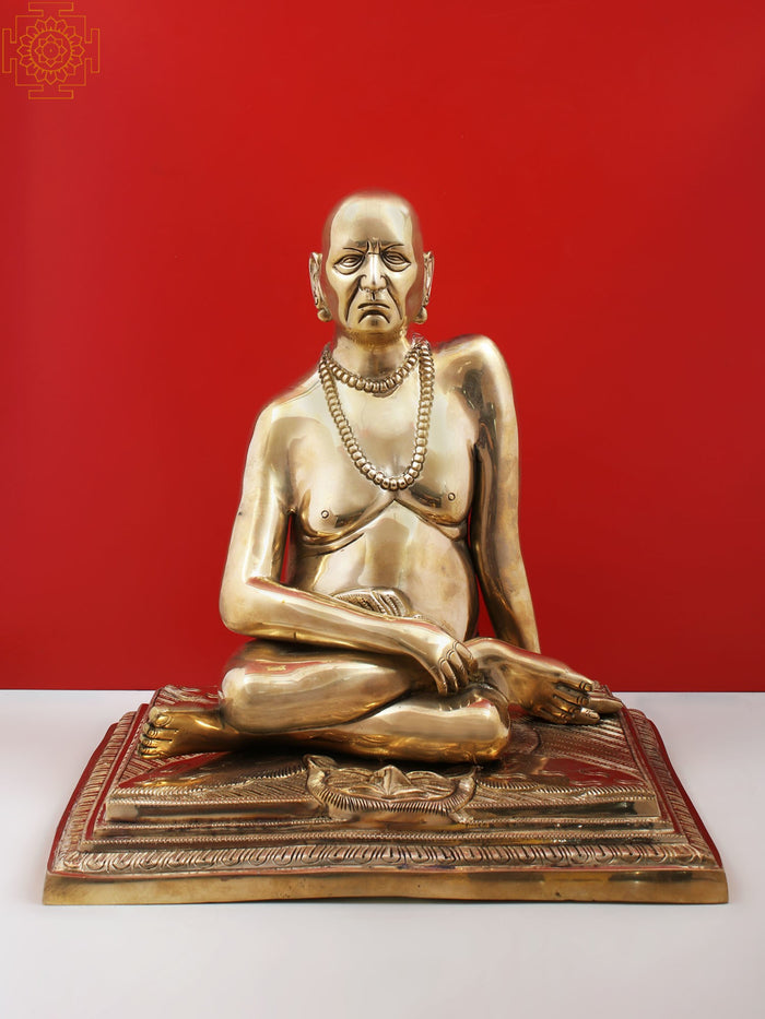 13" Brass Shri Swami Samarth Statue for Pooja