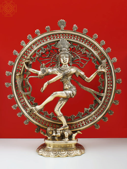 24" Lord Nataraja Dancing Shiva Brass Statue Handmade