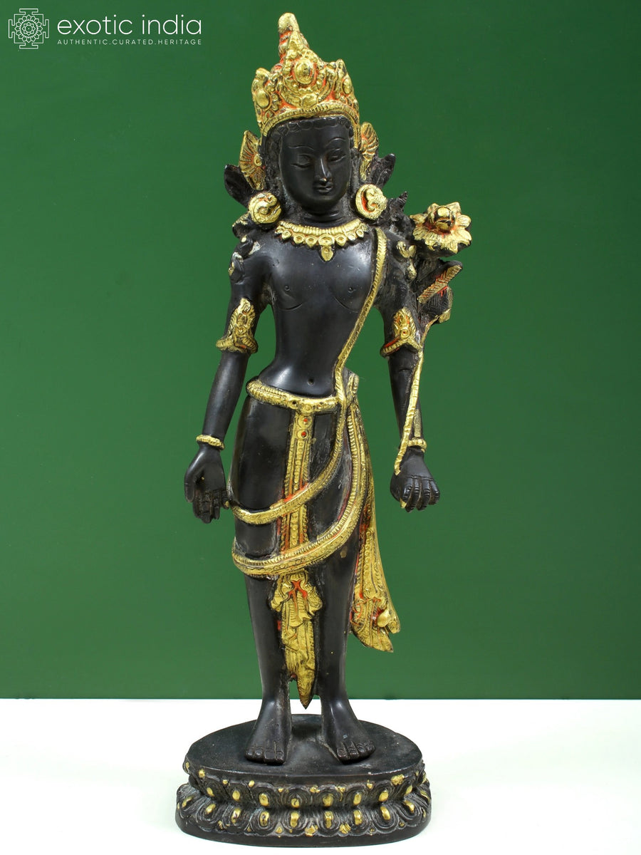 11" Brass Padmapani Avalokiteshvara Handmade Statue