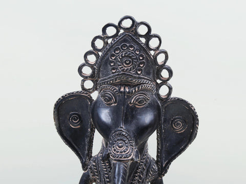 11" Brass Ganesha Playing Shehnai