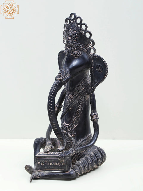 11" Brass Ganesha Playing Sitar