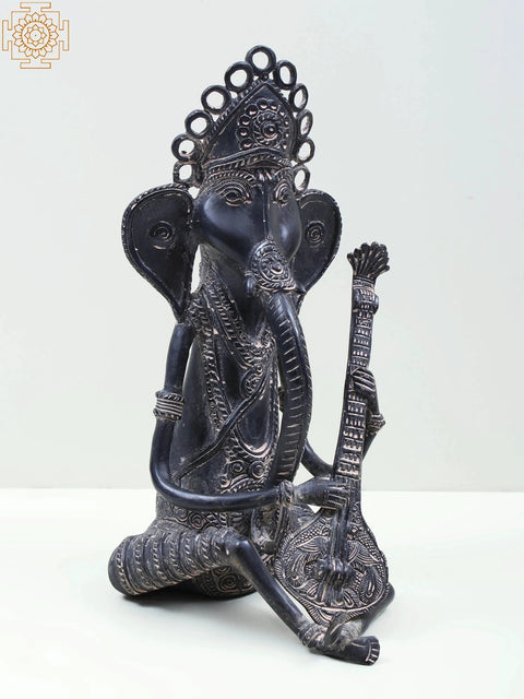 11" Brass Ganesha Playing Guitar