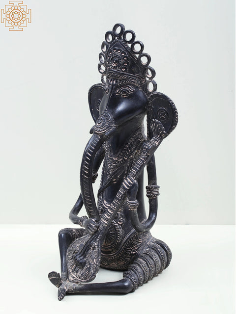 11" Brass Ganesha Playing Guitar