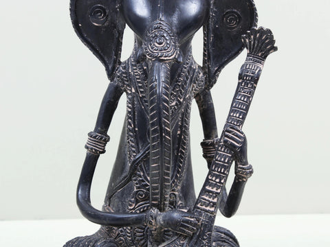 11" Brass Ganesha Playing Guitar