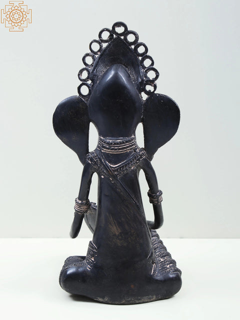 11" Brass Ganesha Playing Drum