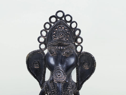 11" Brass Ganesha Playing Tabla