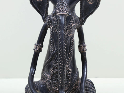 11" Brass Ganesha Playing Tabla