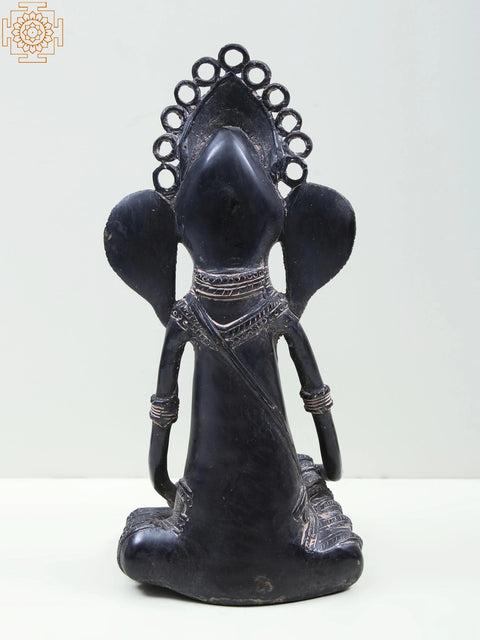 11" Brass Ganesha Playing Tabla