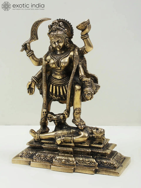7" Brass Goddess Kali Statue