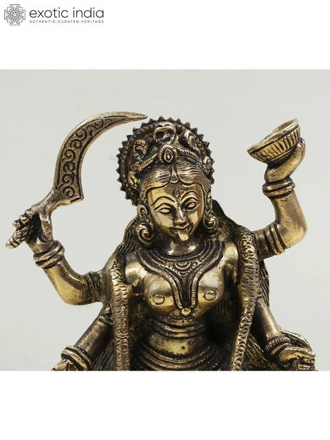 7" Brass Goddess Kali Statue