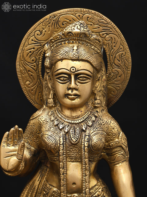15" Brass Standing Radha Krishna