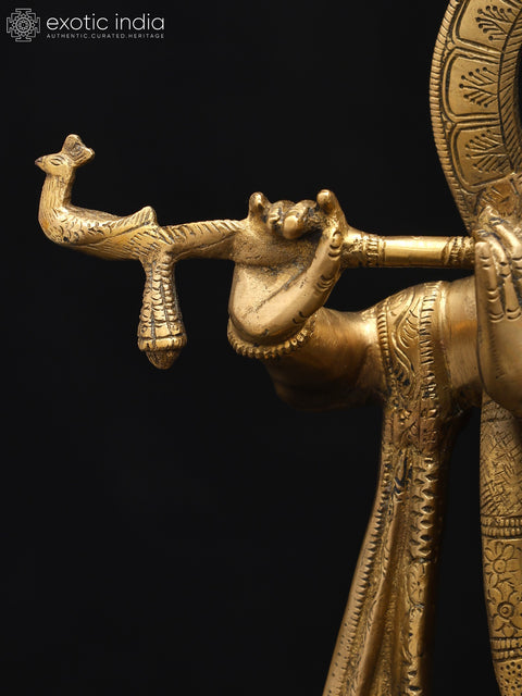 15" Brass Standing Radha Krishna