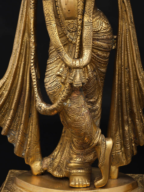 15" Brass Standing Radha Krishna