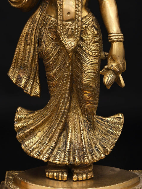 15" Brass Standing Radha Krishna
