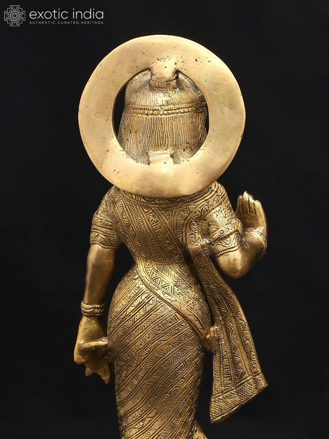 15" Brass Standing Radha Krishna