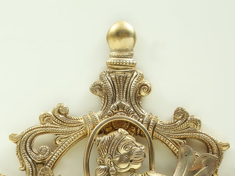 13" Brass Lord Hanuman Wall Hanging