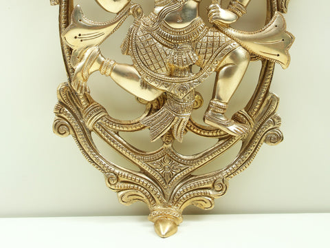 13" Brass Lord Hanuman Wall Hanging