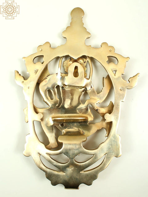 13" Brass Lord Hanuman Wall Hanging
