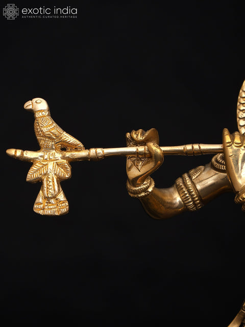 12" Brass Lord Krishna Playing Flute