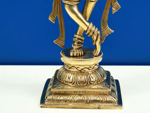12" Brass Lord Krishna Playing Flute