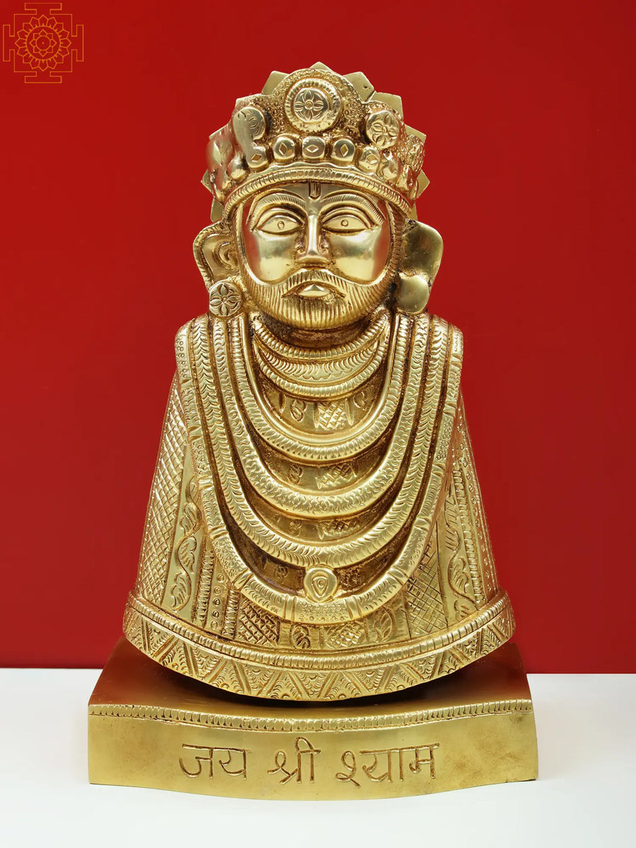8" Brass Lord Khatu Shyam Handmade Statue