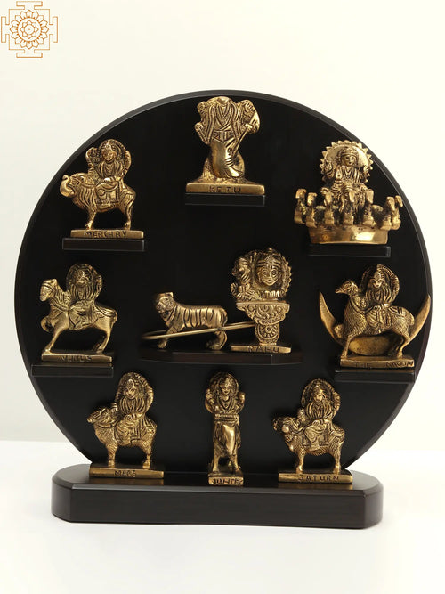 2" Small Brass Navagraha Set Handmade Idol