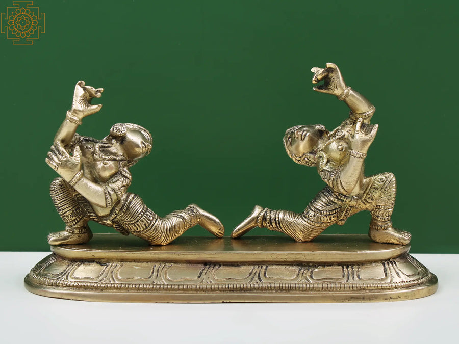 7" Brass Dancing Apsara Statue Handmade Home Decor