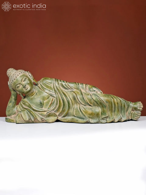 30" Large Parinirvana Buddha in Brass