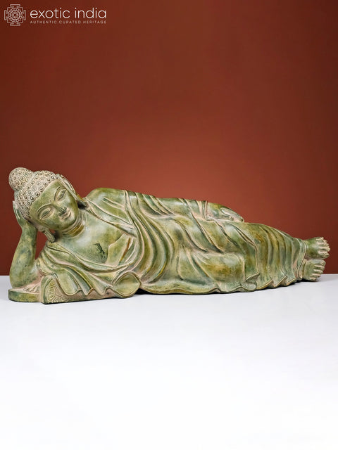 30" Large Parinirvana Buddha in Brass
