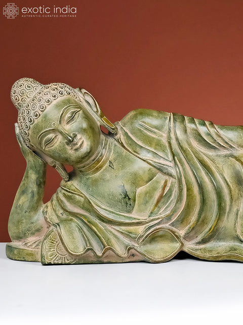 30" Large Parinirvana Buddha in Brass