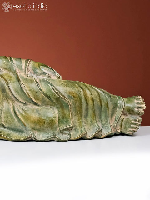 30" Large Parinirvana Buddha in Brass