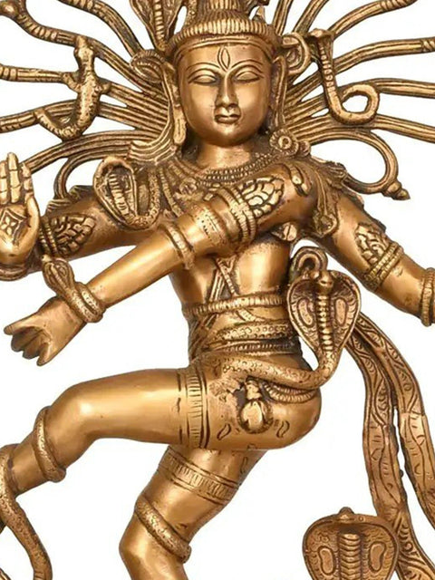 28" Nataraja in a Stylized Ring of Flames In Brass | Handmade | Made In India