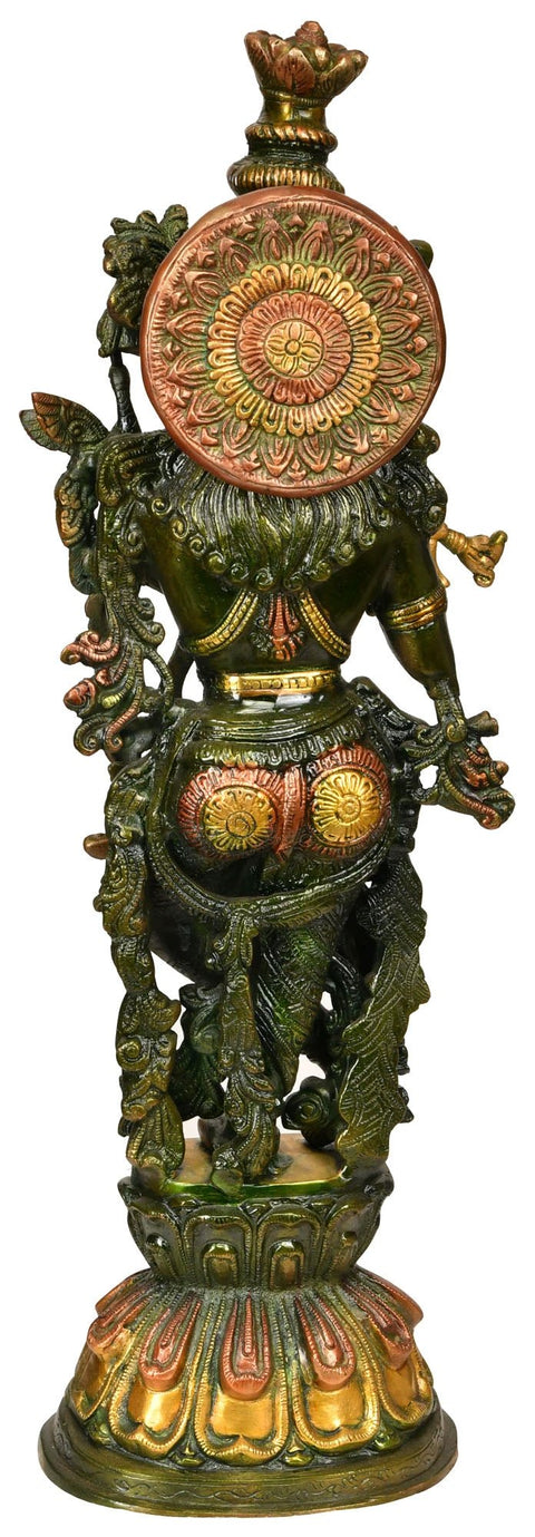 24" Fluting Krishna in Brass | Handmade | Made In India