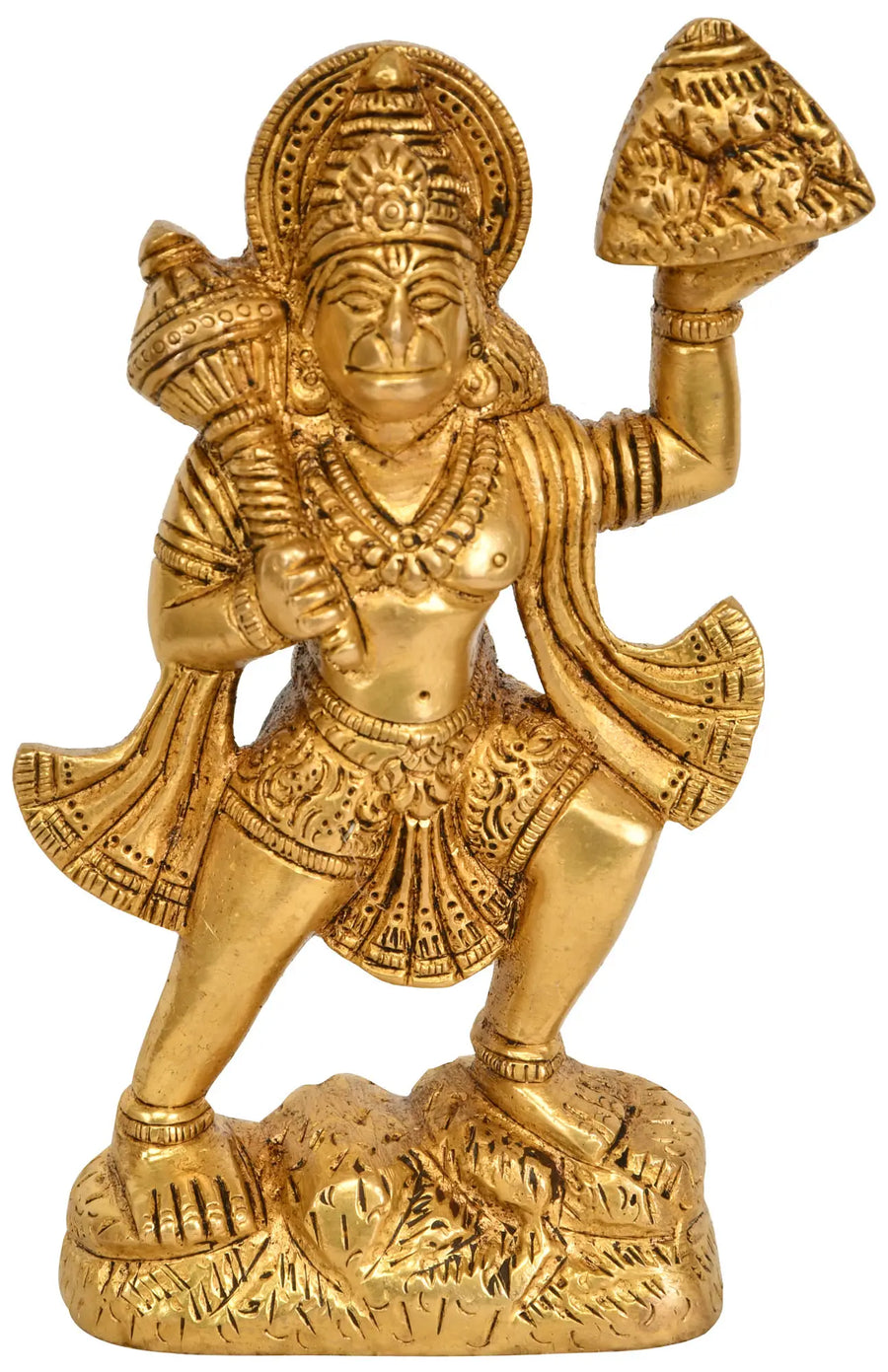 5" Handmade Brass Lord Hanuman Standing Idol