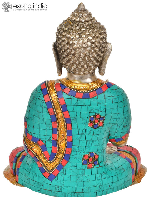 9" Lord Buddha in Vitark Mudra (Tibetan Buddhist) In Brass | Handmade | Made In India