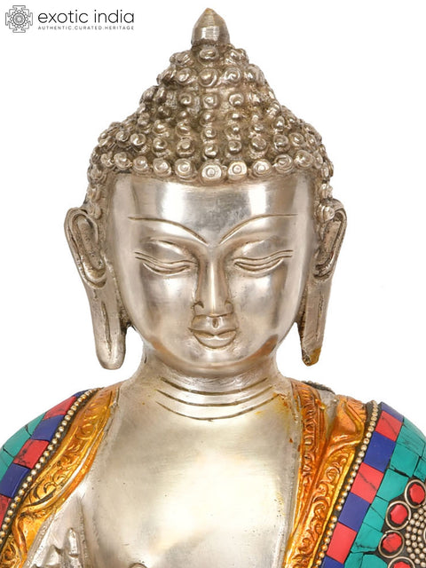 9" Lord Buddha in Vitark Mudra (Tibetan Buddhist) In Brass | Handmade | Made In India