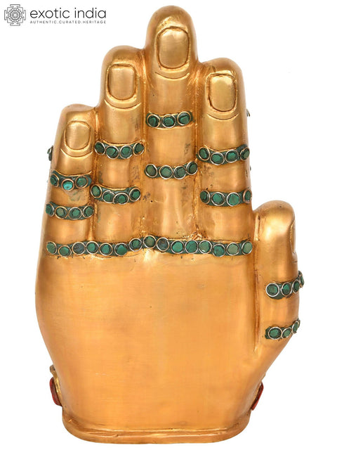9" Buddha in Hand In Brass | Handmade | Made In India