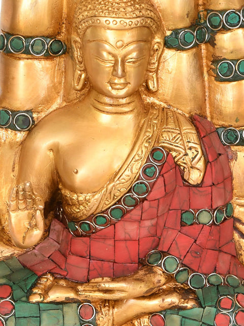 9" Buddha in Hand In Brass | Handmade | Made In India