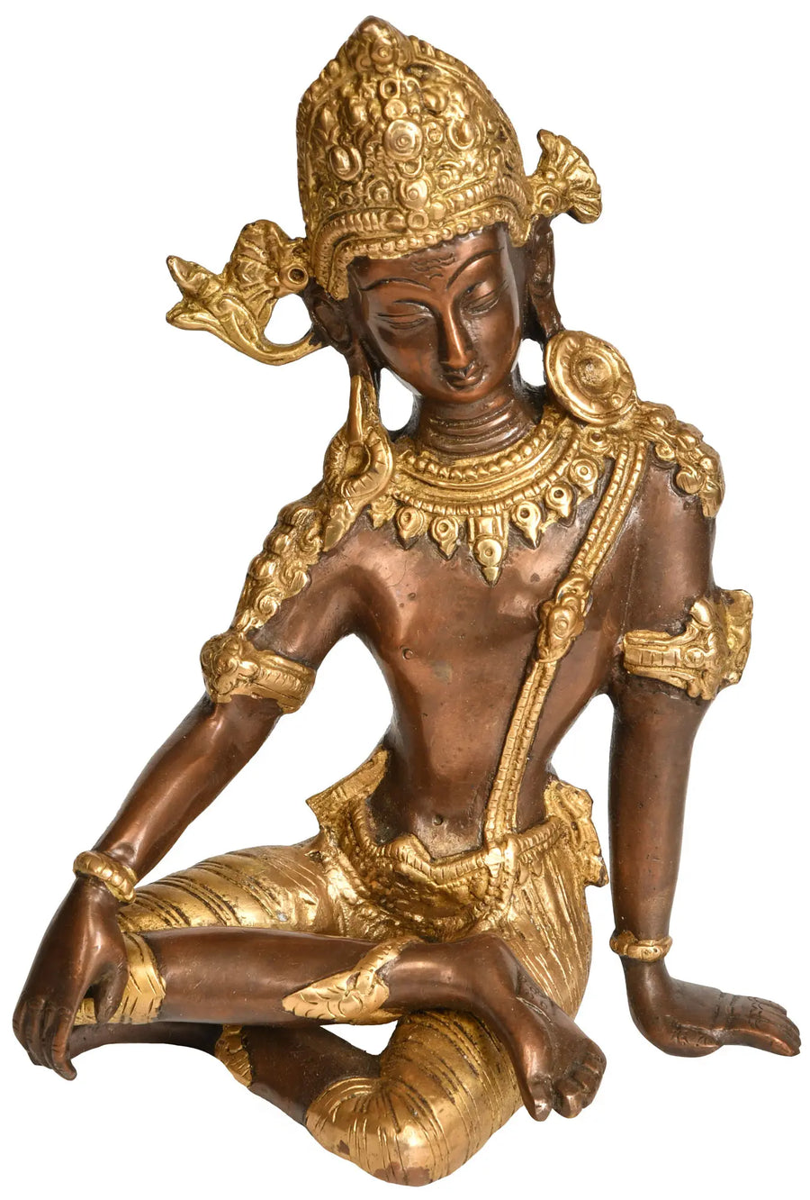 9" Handmade Rain God Indra Brass Sculpture for Home Decor