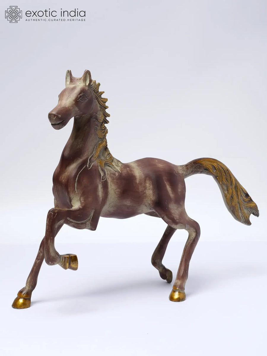 Brass Running Horse Statue for Home Decor