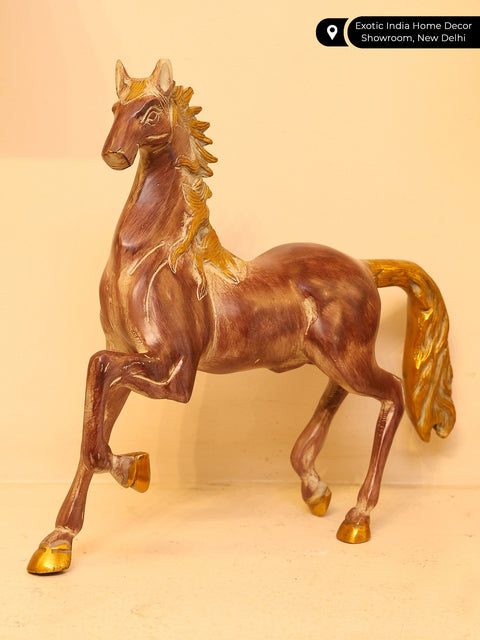 Brass Running Horse Figurine | Magnificent Horse Statue