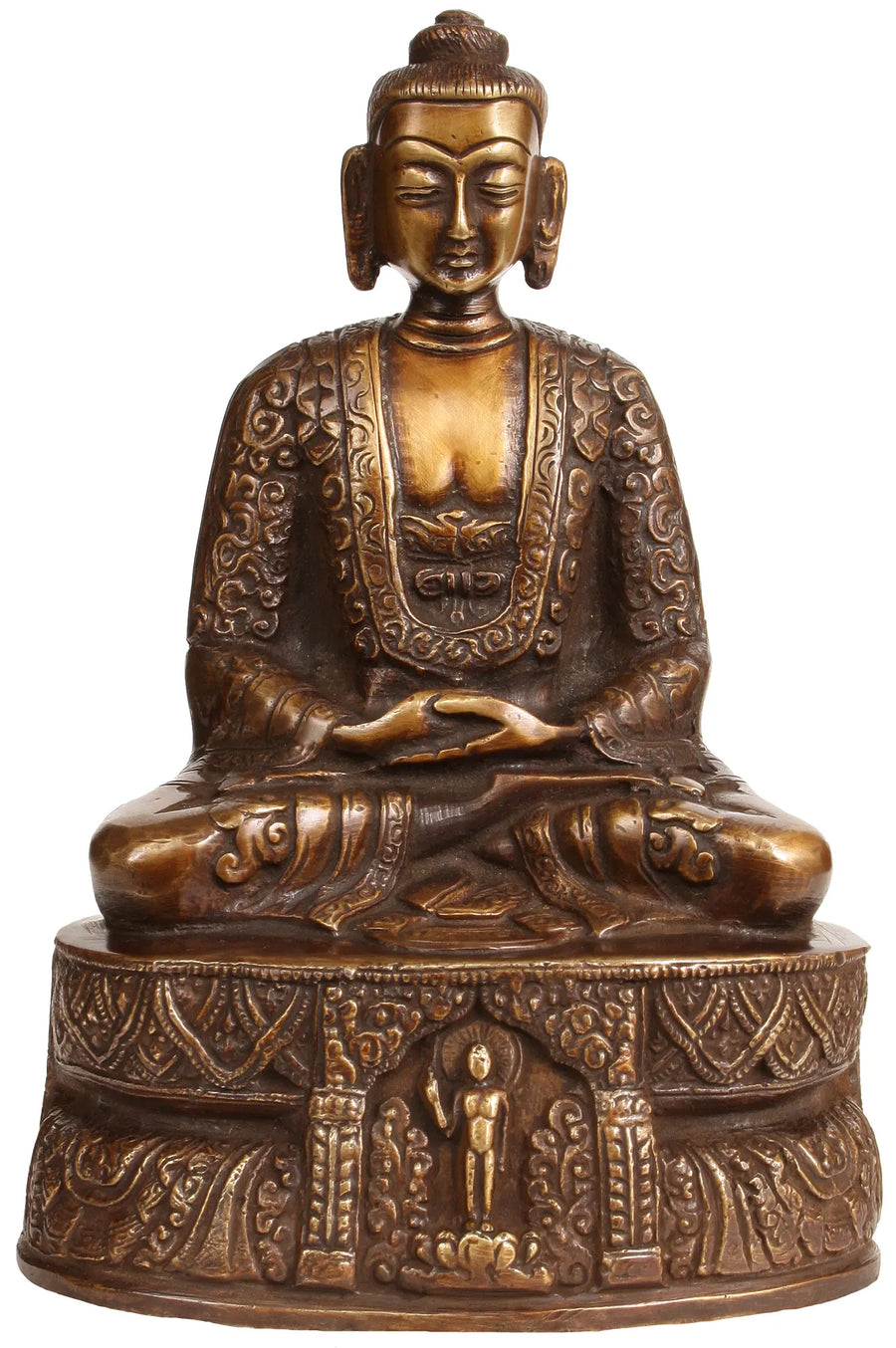 7" Gautam Buddha Handmade Brass Statue for Home Decor