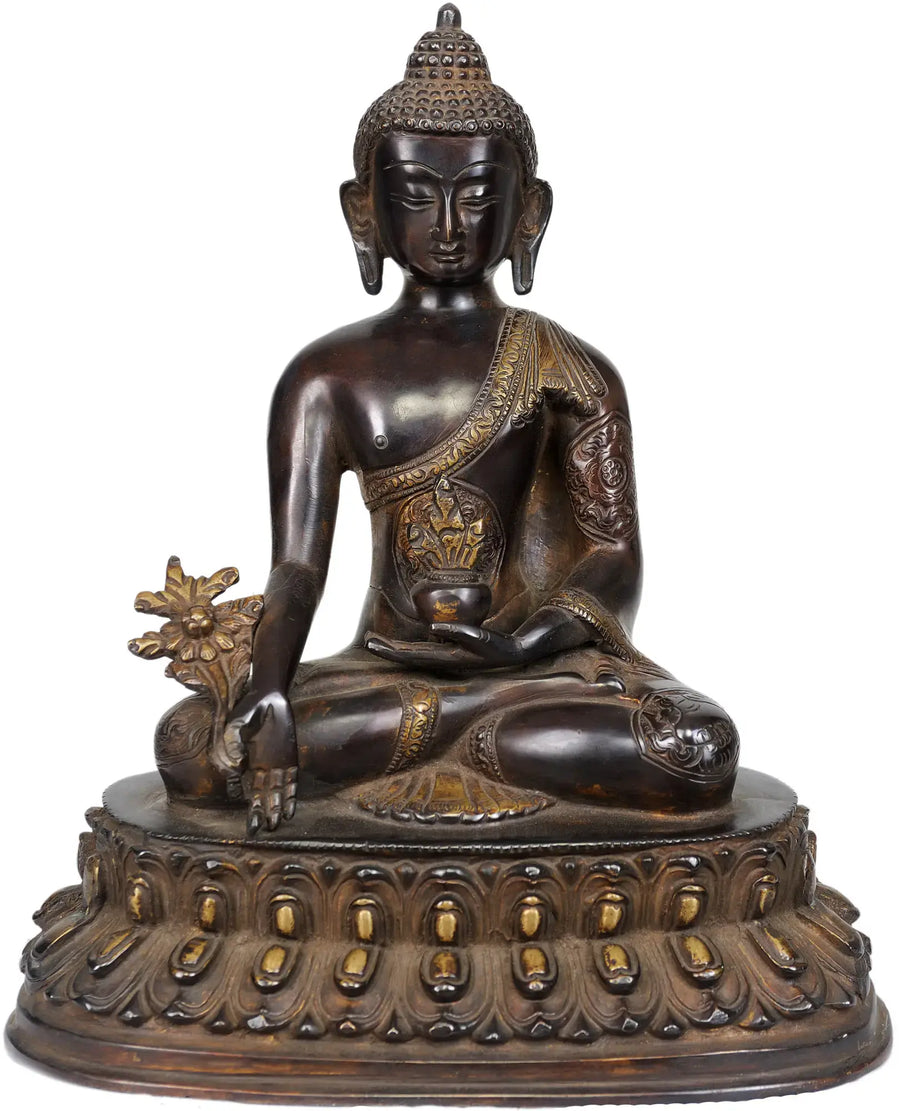 Tibetan Buddhist Medicine Buddha Brass Statue