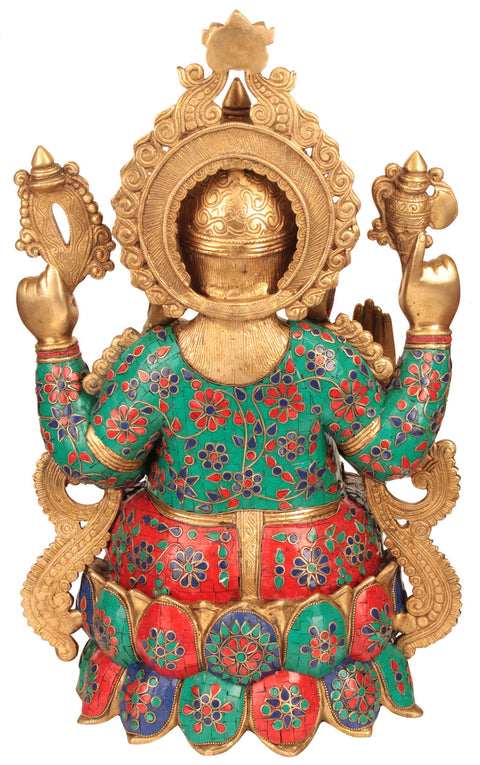 21" Beautifully Decorated Ganesha In Brass | Handmade | Made In India