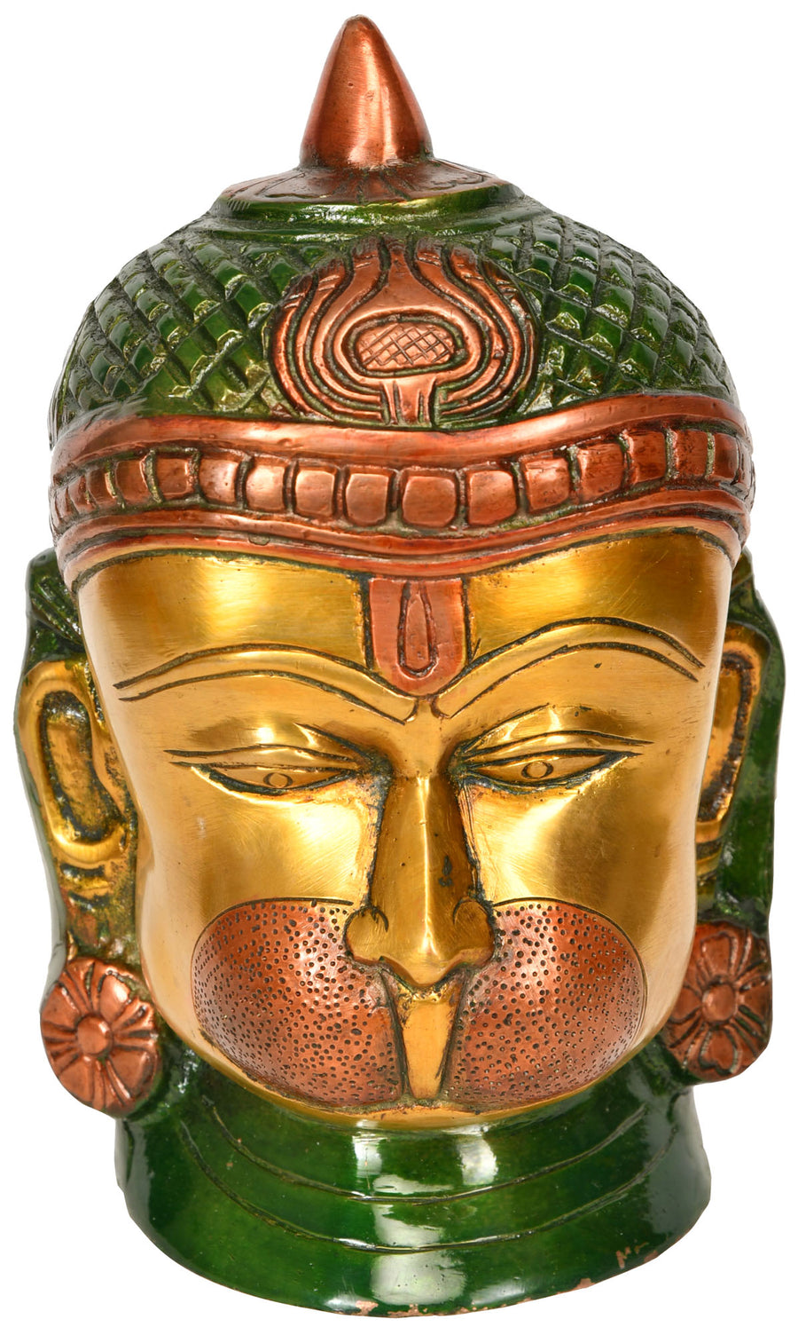 7" Handmade Brass Lord Hanuman Head Statue