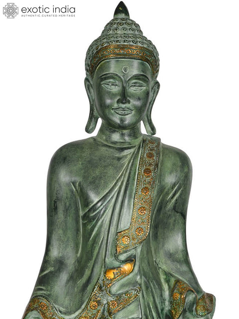 42" Large Size Standing Gautam Buddha In Brass | Handmade | Made In India