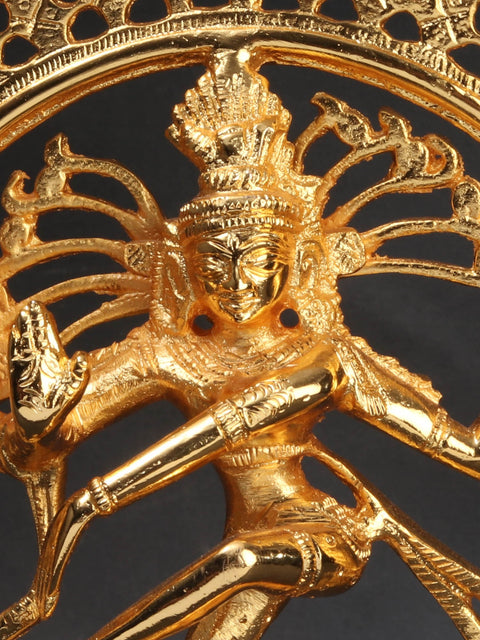 8" Nataraja Brass Sculpture (Gold Plated)