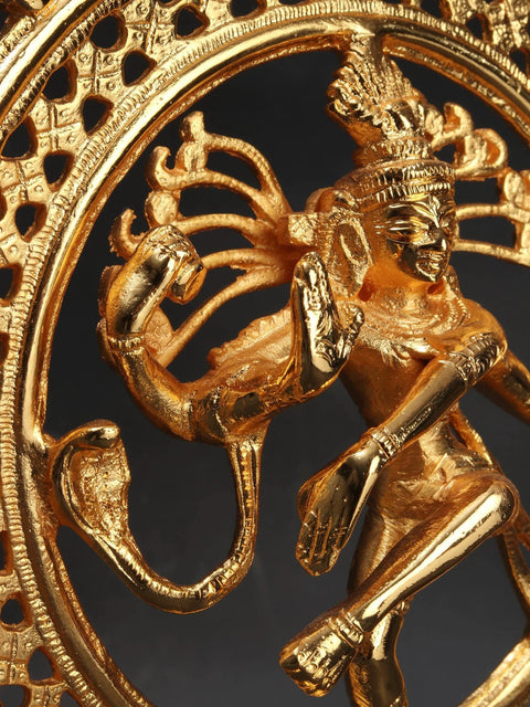 8" Nataraja Brass Sculpture (Gold Plated)