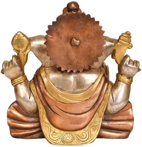 8" Ganesha Granting Abhaya In Brass | Handmade | Made In India