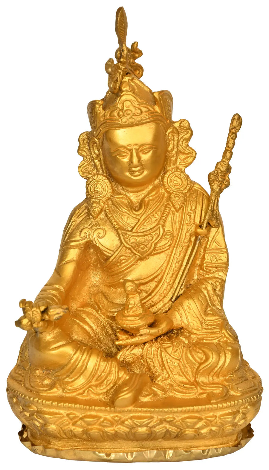 6" Guru Padmasambhava Handmade Brass Statue for Pooja